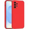 Mixroom - Cover Custodia Case per Samsung Galaxy A52 4G / 5G / A52S 5G Protezione Fotocamera in Silicone TPU Morbido Opaco Bordi Piatti Colore Rosso