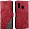 SONWO Cover per Galaxy A20E, Flip Caso in PU Pelle Case Cover Portafoglio Custodia per Samsung Galaxy A20E, [Kickstand] [Slot per Schede], Rosso