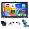 Hikity 2GB+64GB Android 15 Autoradio Wireless CarPlay Android Auto per VW Golf 5 6 Passat Polo Tiguan Touran Caddy Skoda Radio 9 Pollici Touchscreen Auto Radio con Navi WiFi GPS EQ SWC FM RDS