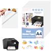 AOOTE 30 Fogli Carta Adesiva Stampabile, 297 x 210mm Vinile Carta Adesiva per Stampante A4, Bianco Opaco Etichette Adesive Stampabile, per Stampanti Laser e a Getto D'inchiostro