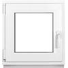 Framex Finestra in Plastica Bianca Larghezza x Altezza 60 x 60 cm (600 x 600 mm) Triplo Vetri (32 mm), Anta-Ribalta, Girevole DIN Destra - Premium