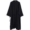 thefancypumpkin Fancy Pumpkin Camicia da Notte da Notte in Pigiama di Cotone Kimono da Uomo Giapponese [Nero, Taglia XL]