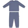 emma & noah Pigiama 2 pezzi per neonati e bambini, a maniche lunghe, traspirante e termoregolante, cotone e viscosa, Essential blu, 92