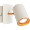 BRILONER - Applique da parete interno, orientabile, attacco GU10, max. 10W, applique camera da letto, applique da interno, applique da parete, lampada da parete, 12x14 cm, grigio-caffè chiaro