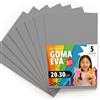 OFITURIA Fogli di Gomma Eva Colorata per Lavoretti Creativi, Fai-da-te, Progetti Scolastici, Scrapbooking, Decorazioni Artistiche e Biglietti 20x30cm (Grigio, 5 pz)