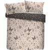 Fusion Set copripiumino, 52% poliestere riciclato 48% cotone, singolo 140 x 200 cm, grigio, stampa disegnata a mano con motivo celeste