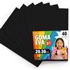 OFITURIA Fogli di Gomma Eva Colorata per Lavoretti Creativi, Fai-da-te, Progetti Scolastici, Scrapbooking, Decorazioni Artistiche e Biglietti 20x30cm (Nero, 40 pz)
