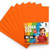 OFITURIA Fogli di Gomma Eva Colorata per Lavoretti Creativi, Fai-da-te, Progetti Scolastici, Scrapbooking, Decorazioni Artistiche e Biglietti 40x30cm (Arancione, 5 pz)
