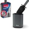 Vileda Spazzola WC in silicone Vileda con testina flessibile e manico in acciaio inox - Spazzola per WC con zone di pulizia 2-in-1 - Igienica, con protezione antiodore, inox, ad asciugatura rapida