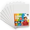 OFITURIA Fogli di Gomma Eva Colorata per Lavoretti Creativi, Fai-da-te, Progetti Scolastici, Scrapbooking, Decorazioni Artistiche e Biglietti 40x30cm (Bianco, 10 pz)
