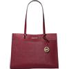 Michael Kors Jet Set Travel Large Saffiano Leather Pocket Tote Bag Oxblood
