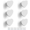 Poliplast - Set da 6 Maniglie, Design a Cuore, Modello 313, per Bambini, Verniciato a mano, Colore Bianco
