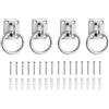 FINELYCR 4 Pezzi Placche per Ancoraggio, Occhiello 0,5 mm Piastra Oculare in Acciaio Inox 304, Quadrato Gancio da Soffitto Viti, con 16 Viti e Tubo Espansione, per Stalle, Navi, Macchine