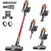 Bulelink Aspirapolvere Senza Fili 45KPa/550W/65Min, Scopa Elettrica Senza Fili Verticale Antigroviglio con Display a LED, 1.6L/8 Stadi Filtrati, Ricaricabile a Parete, Per Animali/Pavimenti/Tappeti/Auto