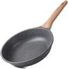 ZUOFENG Padella Antiaderente Induzione 24 cm, Pentola Tegame Antiaderenti in Pietra, Pancake Padelle Non Contiene PFOA.(Grigio, 24cm)