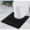 Decomira Tappeto Bagno Antiscivolo | Tappetino bagno super assorbente, lavabile in lavatrice | Per il bagno, la doccia, la vasca da bagno o come tappetino WC | Nero - 45x45 cm WC