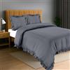 Utopia Bedding Copripiumino a Volant Una Piazza e Mezza, 200x200cm, Grigio
