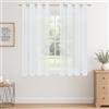 CUTEWIND Tende Camera da Letto Corte per Finestre 2 Pezzi 140x180 CM Tende Bianche Trasparenti con Anelli per Interni Tenda Moderne per Soggiorno Salotto Tenda Bianca Trasparente Interno