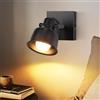 GBLY Faretto da soffitto 1 fiamma nero: applique vintage orientabile 350° faretto da parete MAX.40W faretto attacco E14 lampada da cucina retrò per soggiorno camera da letto (senza lampadina)
