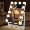 Yontwe Specchio Hollywood con illuminazione LED Type-C e porta di ricarica USB 12 luci dimmer 3 modalità luce Specchio per trucco con illuminazione con montaggio a parete bianco 40x30cm