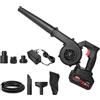 LPQKCcY Soffiatore a Batteria, 2 in 1 Soffiatore Aspiratore Foglie Elettrico Soffione per Foglie Giardino a Batteria Aspirafoglie per la Cura del Prato/Auto/Angolo di Pulizia Della Polvere
