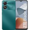 ZTE Blade A34 Green - Smartphone 6.6 HD+, Fotocamera 8MP, Batteria 5000mAh, 4 GB RAM e 64GB ROM, Octa-Core, Android 13, Riconoscimento Facciale, Display Waterdrop, Memory Fusion