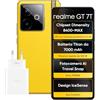 realme GT 7T Smartphone, 5G Dual SIM, 12GB di RAM, 256GB di ROM, display AMOLED da 6,8, chipset Dimensity 8400-MAX, batteria Titan da 7000 mAh, fotocamera AI Travel Snap, Giallo (Adattatore incluso)
