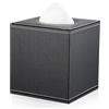 KINGFOM Porta fazzoletti Quadrato in Pelle (Nero)