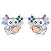 Qings Orecchini Bambina Axolotl Argento 925 Orecchini Anallergici, Pesce Animali Gioielli Axolotl Orecchini Donna Argento Sterling 925 Regalo di Compleanno per Ragazze Figlia