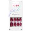 KISS Gel Fantasy, Press On, Colla per unghie inclusa, Set Us Free Rosso, Forma ovale corta, contiene 28 chiodi, 2 g di colla, 1 bastoncino per manicure, 1 mini lima