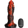 Creature Cocks Inferno Cock Vibrating Silicone Dildo Black-Red
