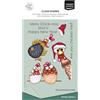 Vaessen Creative Trasparenti in Silicone Galline di Natale-10 Timbri-per Fai-da-Te, Scrapbooking, Biglietti, DIY e Buste-Compatibile con Stamping Tool + Blocco Acrilico, Transparente, A6