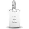 PANDORA Collana Engravable Rectangle Sterling Silver Pendant 398611C00 Marca, Talla única, Metallo, Nessuna pietra preziosa