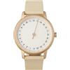 slow Round-S 11 - Pelle Avorio, Cassa in Oro Rosa, Quadrante Argento-Bianco