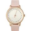 slow Round-S 13 - Pelle rosa, cassa in oro rosa, quadrante argento-bianco