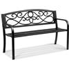 VEVOR Panchina da Esterno da 52,7 x 127 x 81,8 cm Panchina da Giardino in Metallo per Esterni, Capacità di Carico di 250 kg Panchina da Giardino con Schienale, Braccioli, per Parco, Cortile, Portico