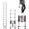 VEVOR Scala Telescopica Portatili a 13 Gradini, Capacità di Carico di 150 kg Scala Estensibile Leggera in Acciaio Inossidabile da 3740 mm Piedini Antiscivolo, per Casa, Camper, Soffitta