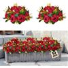 VEVOR Bouquet di Fiori Artificiali, 10 Pezzi, Diametro 24 cm, Centrotavola di Rose per Matrimonio, Composizioni Floreali Finte per Cerimonie, Ricevimenti, Decorazioni per Esterni, Rossa