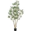 VEVOR Albero Artificiale da Interno da 2438 mm con Vaso Nero, Albero di Ulivo Artificiale con Tronco in Legno Naturale e Foglie e Frutti Verdi Realistiche, per Casa, Soggiorno, Decorazione d'Angolo