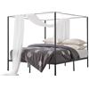 VEVOR Letto a Baldacchino King Size, Letto in Metallo con Testiera Minimalista a 4 Baldacchini, Robusto Supporto a Doghe in Acciaio, Struttura in Rete, Non Necessita di Materasso a Molle, Nero