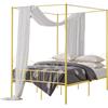 VEVOR Letto a Baldacchino Matrimoniale, Letto in Metallo con Testiera Minimalista e Design a Baldacchino, Robusto Supporto a Doghe in Acciaio Rotondo, Non Necessita di Materasso a Molle, Oro