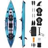 VEVOR Kayak Gonfiabile per 2 Persone, Capacità 317,5 kg, Resistente a Perdite e Forature, con Seduta Imbottita, Pavimento in PVC, 2 Pagaie, Pompa a Mano, Borsa Trasporto, per Pesca e Campeggio