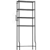 SONGMICS Scaffale sopra WC a 4 Ripiani, Scaffale da Bagno in Metallo, Ripiani Regolabili, con 4 Ganci e Portarotolo, Salvaspazio, 30 x 63 x 176 cm, Nero BTS013B01