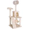 lionto Tiragraffi con Amaca, Tunnel e Sisal, Altezza 133 cm, Beige | Tiragraffi grande per gatti con scala, piattaforme, grotta accogliente e molto sisal per arrampicata, gioco e riposo