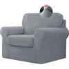 BXFUL Copridivano con Schienali Separati E Cuscini Seduta, Copridivano Antiscivolo con Fascia Elastica, Proteggi Mobili Jacquard Elasticizzato (1 Seater(80-120cm),Grigio chiaro)