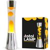 I-TOTAL® Lampada Lava Gravity Colorata - Effetto Bolle Ipnotico, Design Retrò, Cera Fluida, Luce Rilassante, Lampada Decorativa per Casa e Ufficio (Base Argentata Liquido Trasparente Cera Arancione)
