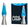 I-TOTAL® - Lampada Lava Spaceship Colorata Effetto Bolle Ipnotico, Design Retrò, Cera Fluida, Luce Rilassante, Lampada Decorativa per Casa e Ufficio (Base Argentata, Liquido Blu e Cera Bianca)