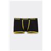 Tezenis Boxer In Cotone Organico Con Bordi A Contrasto E Logo Uomo Nero