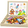 FERRGIA Puzzle Magnetico in Legno da 135 Pezzi, Lavagna da Disegno a Doppia Faccia, Puzzle Foresta e Animali, Giocattolo Montessori per puzzle bambini 3 anni, Gioco Magnetico per Bambini e Bambine