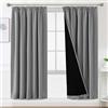 BellaHills 100% Tende Oscuranti per Interni 2 Pezzi 140L x 240A cm, Tende Camera da Letto Curtains Termica Isolante per Salotto Eleganti Moderne Tenda Fonoassorbente, Grigio